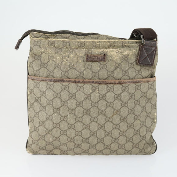 GUCCI GG Supreme Tote Bag PVC 2 Set Beige Auth bs32602