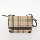 BURBERRY Nova Check Blue Label Hand Bag Nylon 2 Set Beige Auth bs32603-10