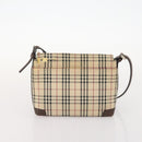 BURBERRY Nova Check Blue Label Hand Bag Nylon 2 Set Beige Auth bs32603-11