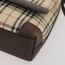 BURBERRY Nova Check Blue Label Hand Bag Nylon 2 Set Beige Auth bs32603-16
