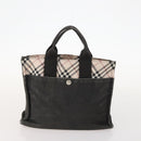 BURBERRY Nova Check Blue Label Hand Bag Nylon 2 Set Beige Auth bs32603-2