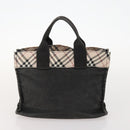 BURBERRY Nova Check Blue Label Hand Bag Nylon 2 Set Beige Auth bs32603-3