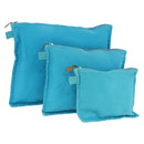 HERMES Bora Bora Pouch Canvas 3 Set Light Blue Auth bs32604-1