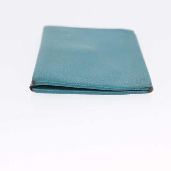 HERMES Clutch Bag Cotton Leather 2 Set Red Blue Auth bs32605