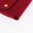 HERMES Clutch Bag Cotton Leather 2 Set Red Blue Auth bs32605-7