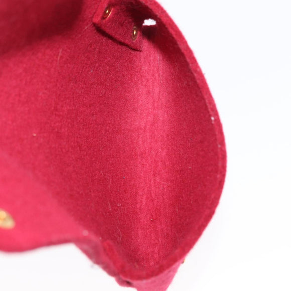 HERMES Clutch Bag Cotton Leather 2 Set Red Blue Auth bs32605