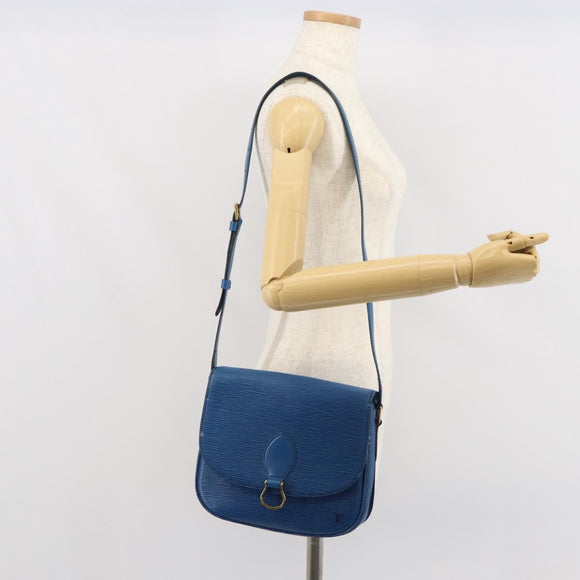 LOUIS VUITTON Epi Saint Cloud GM Shoulder Bag Toledo Blue M52195 LV Auth bs32607
