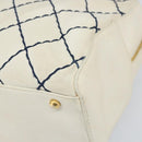 CHANEL Wild Stitch Hand Bag Leather White Gold CC Auth bs32620-8