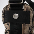 CHANEL Sports Line Shoulder Bag Nylon Gray Silver CC Auth bs32624-18