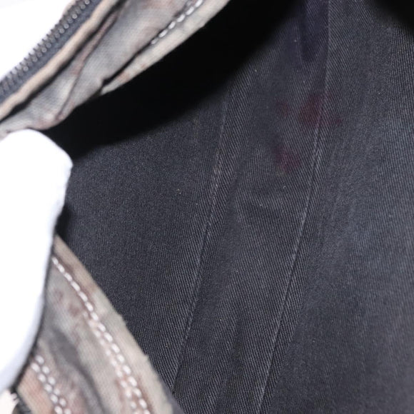 CHANEL Sports Line Shoulder Bag Nylon Gray Silver CC Auth bs32624