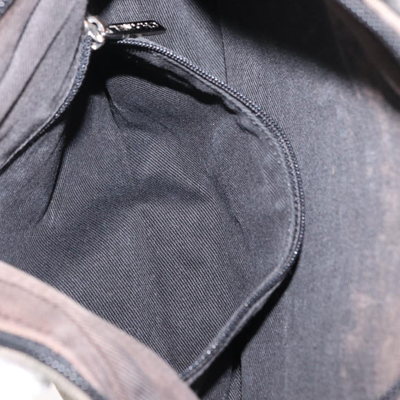 CHANEL Sports Line Shoulder Bag Nylon Gray Silver CC Auth bs32624