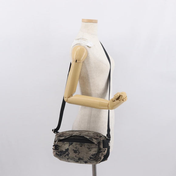 CHANEL Sports Line Shoulder Bag Nylon Gray Silver CC Auth bs32624