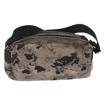 CHANEL Sports Line Shoulder Bag Nylon Gray Silver CC Auth bs32624 - 0