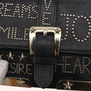 VALENTINO Chain Shoulder Bag Leather Black Gold Auth bs32627-18