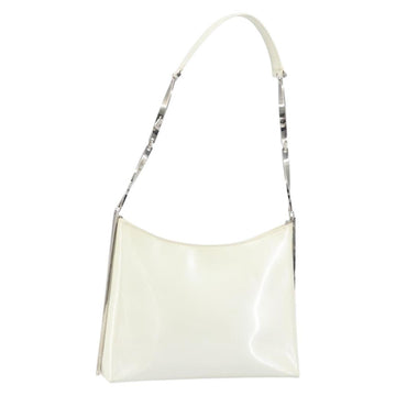 Salvatore Ferragamo Shoulder Bag Leather White Silver Auth bs32629