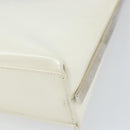 Salvatore Ferragamo Shoulder Bag Leather White Silver Auth bs32629-9