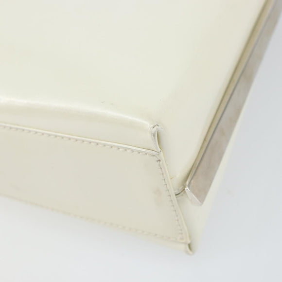 Salvatore Ferragamo Shoulder Bag Leather White Silver Auth bs32629