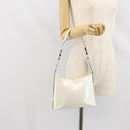 Salvatore Ferragamo Shoulder Bag Leather White Silver Auth bs32629-21