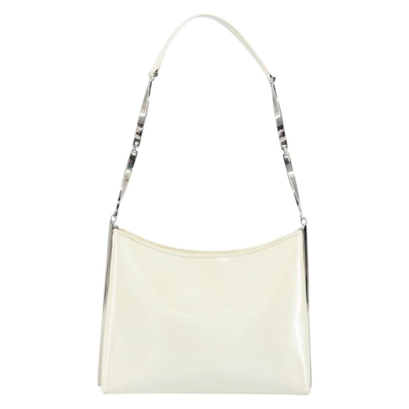 Salvatore Ferragamo Shoulder Bag Leather White Silver Auth bs32629