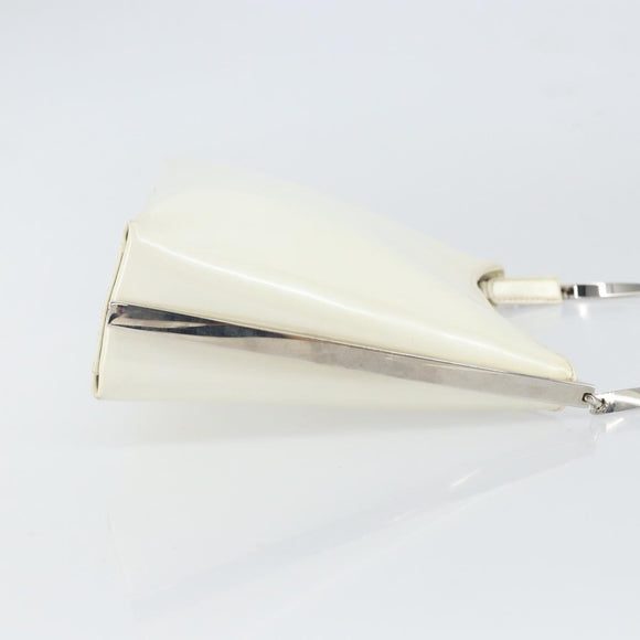 Salvatore Ferragamo Shoulder Bag Leather White Silver Auth bs32629