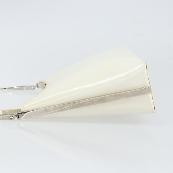 Salvatore Ferragamo Shoulder Bag Leather White Silver Auth bs32629