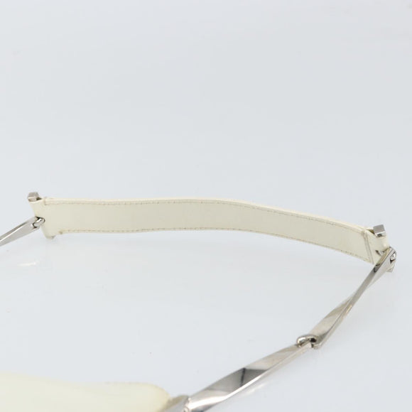 Salvatore Ferragamo Shoulder Bag Leather White Silver Auth bs32629