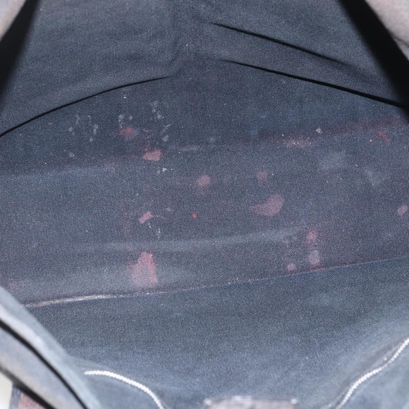 HERMES Toroca Horizontal MM Hand Bag Canvas Black Brown Auth bs32632