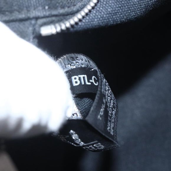 HERMES Toroca Horizontal MM Hand Bag Canvas Black Brown Auth bs32632