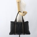 HERMES Toroca Horizontal MM Hand Bag Canvas Black Brown Auth bs32632-21