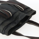 HERMES Toroca Horizontal MM Hand Bag Canvas Black Brown Auth bs32632-6