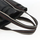 HERMES Toroca Horizontal MM Hand Bag Canvas Black Brown Auth bs32632-7