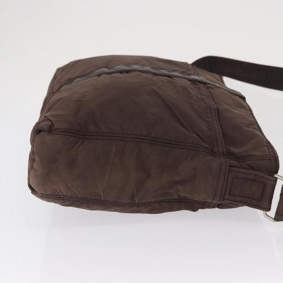 HERMES Acapulco Basas MM Shoulder Bag Nylon Brown Auth bs32633