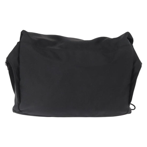 CHANEL Shoulder Bag Nylon Black Silver CC Auth bs32634