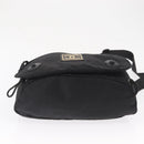 CHANEL Shoulder Bag Nylon Black Silver CC Auth bs32634-5