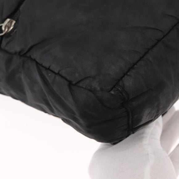 CHANEL Umhängetasche Nylon Schwarz CC Auth bs32635