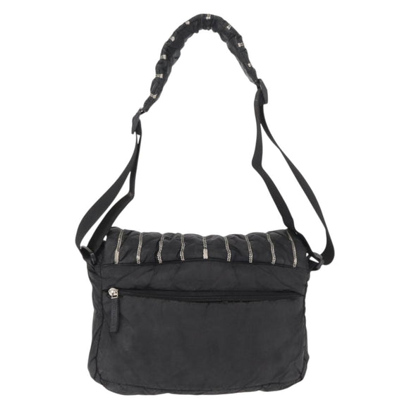 CHANEL Umhängetasche Nylon Schwarz CC Auth bs32635