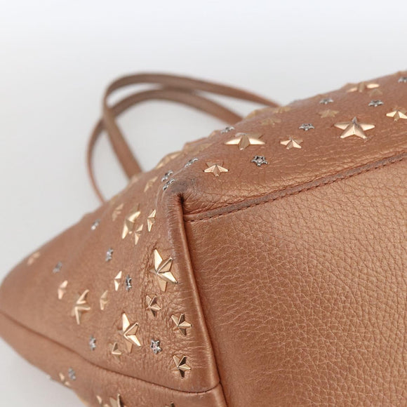 Jimmy Choo Tote Bag Leather Bronze Auth bs32636