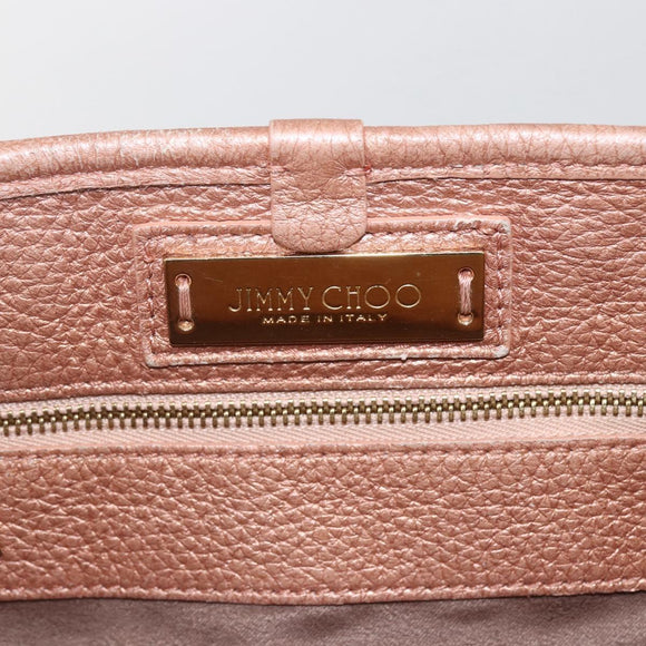 Jimmy Choo Tote Bag Leather Bronze Auth bs32636