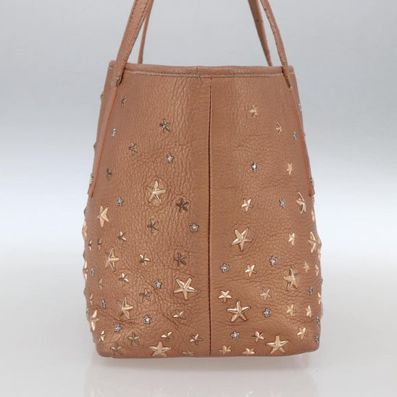 Jimmy Choo Tote Bag Leather Bronze Auth bs32636