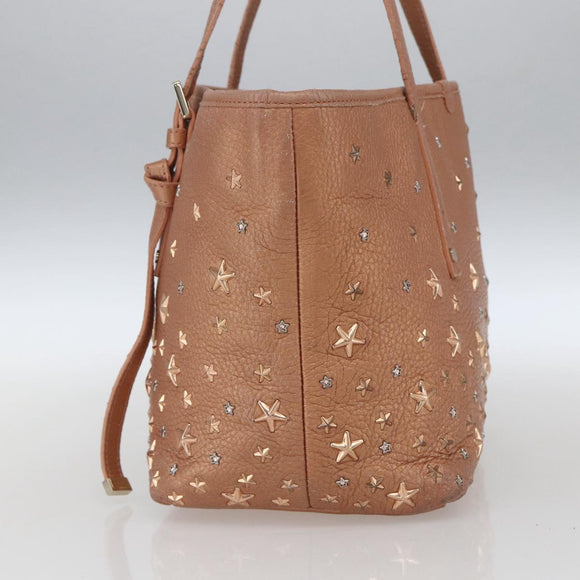 Jimmy Choo Tote Bag Leather Bronze Auth bs32636