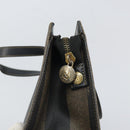 FENDI Pecan Canvas Hand Bag Black Brown Auth bs32638-14