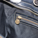 FENDI Pecan Canvas Hand Bag Black Brown Auth bs32638-19