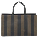 FENDI Pecan Canvas Hand Bag Black Brown Auth bs32638-3