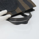 FENDI Pecan Canvas Hand Bag Black Brown Auth bs32638-7