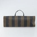 FENDI Pecan Canvas Hand Bag Black Brown Auth bs32638-9