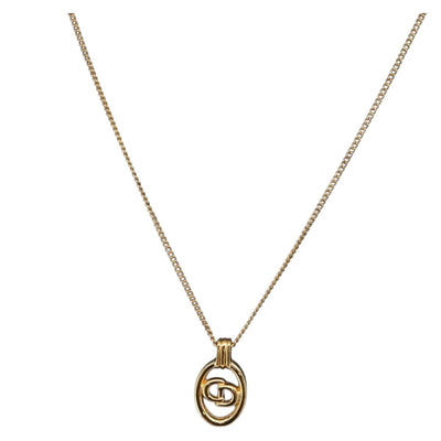 Christian Dior Necklace metal Gold Tone Auth bs32642