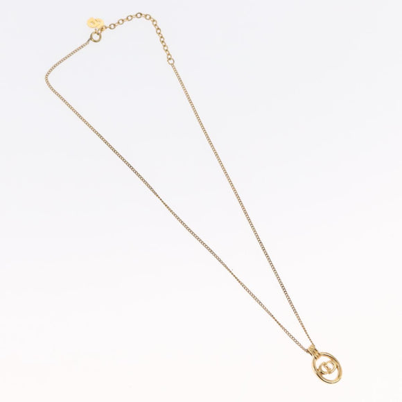 Christian Dior Necklace metal Gold Tone Auth bs32642