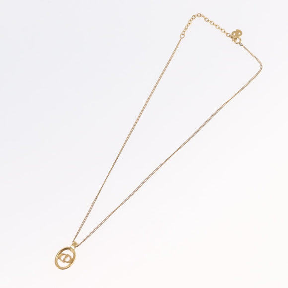Christian Dior Necklace metal Gold Tone Auth bs32642