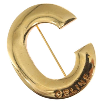 CELINE Brooch metal Gold Auth bs32644