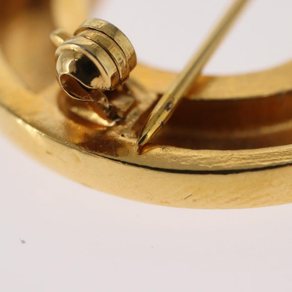 CELINE Brooch metal Gold Auth bs32644